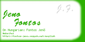 jeno fontos business card