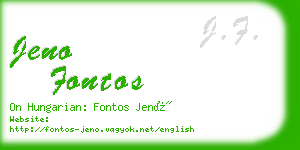 jeno fontos business card